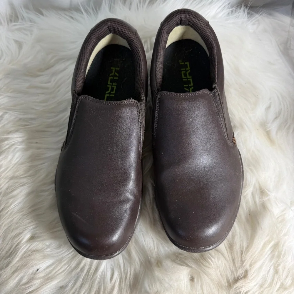 KURU KIVI Mens Brown Leather Slip On‎ Loafers Orthopedic Shoes Size 9.5 10190495